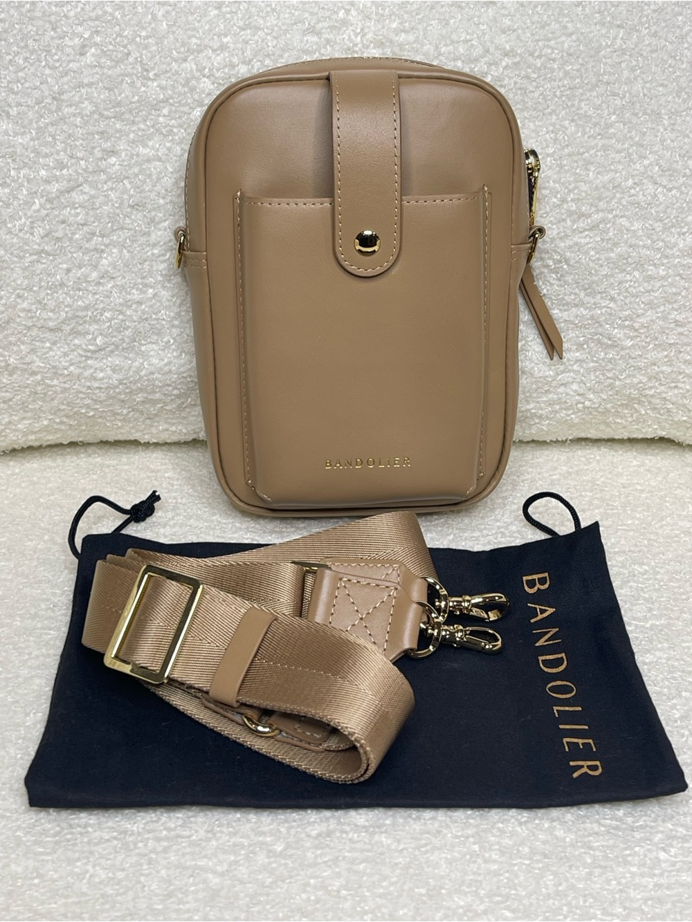 Bandolier Dillon Crossbody Bag - Tan / Gold